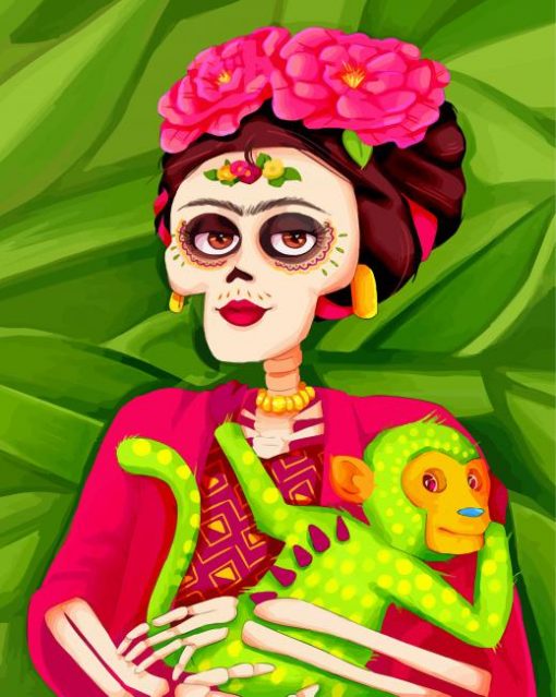 candy-skull-frida-kahlo-paint-by-number