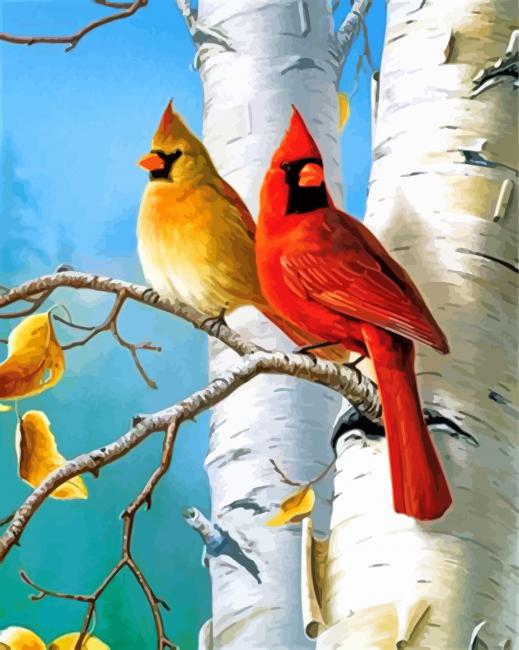 Cardinal And Blue Jay Birds Art Paint By Number - NumPaints - Paint by  numbers