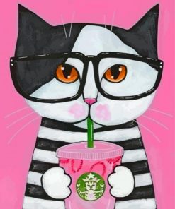 cat-drinking-coffee-paint-by-numbers
