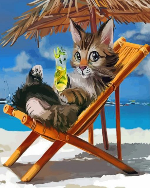 cat-enjouing-the-summer-paint-by-number
