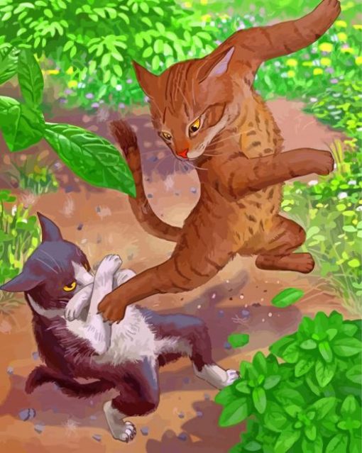cats-fighting-paint-by-number