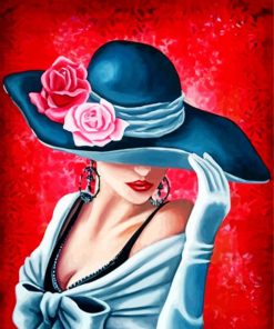classy-woman-with-a-black-hat-paint-by-number