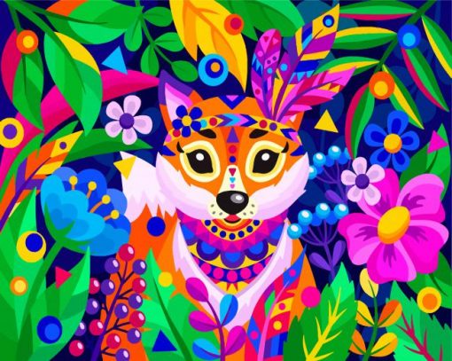 colorful-fox-paint-by-number