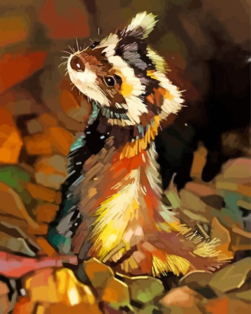 cute-black-footed-ferret-paint-by-numbers