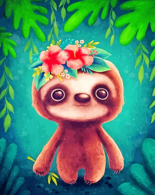 cute-sloth-paint-by-number