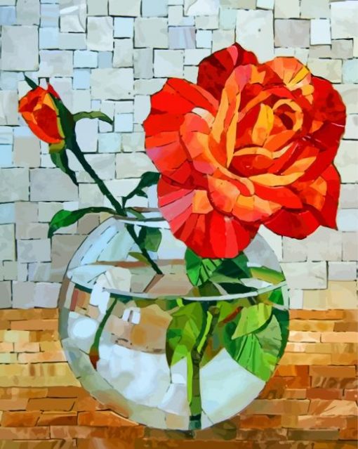 Red Rose paint by numbers