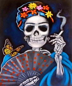 frida-kahlo-skull-paint-by-numbers