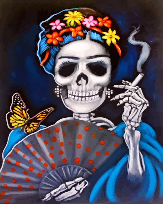 frida-kahlo-skull-paint-by-numbers