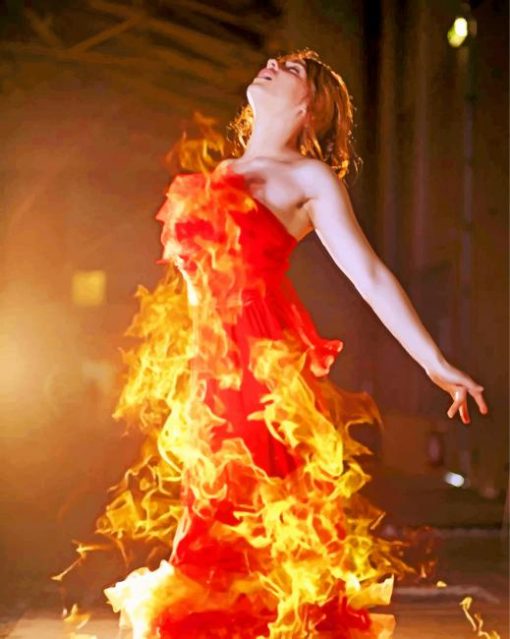 girl-on-fire-dres-paint-by-numbers