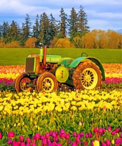 green-tractor-flowers-paint-by-number