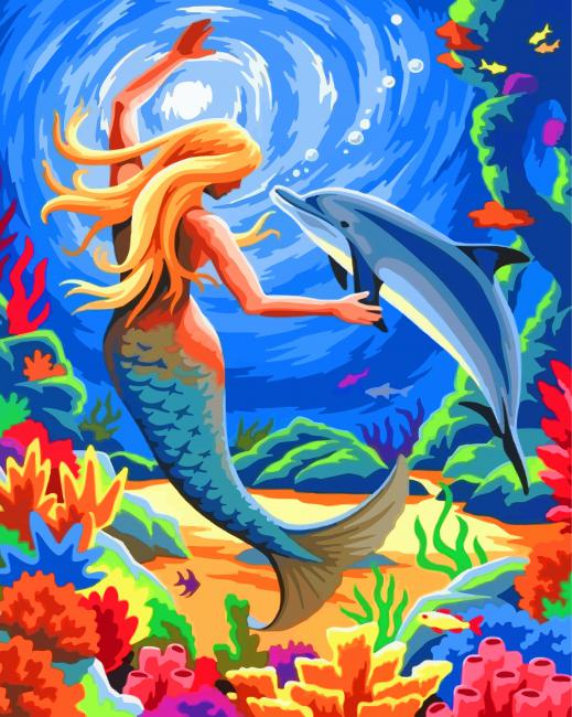 mermaid-and-dolphin-paint-by-numbers