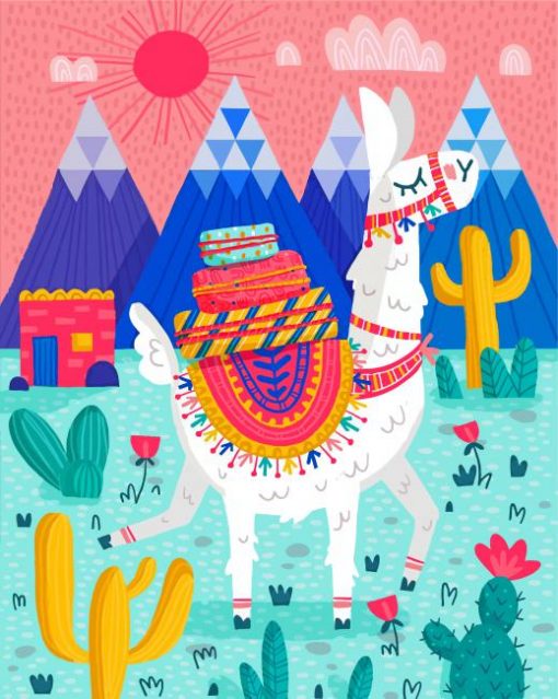 mexican-llama-paint-by-numbers