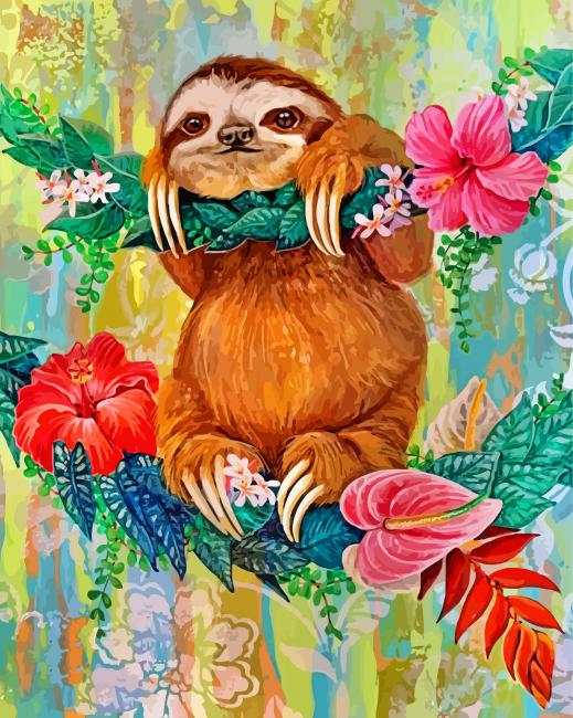 sloth paint by number