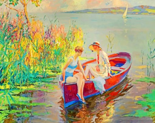 vintage-women-on-a-boat-paint-by-number