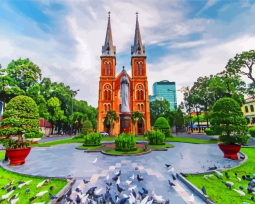Notre-Dame-Cathedral-of-Saigon-vietnam-paint-by-numbers