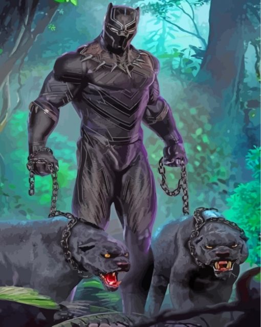 aesthetic-black-panther-paint-by-numbers