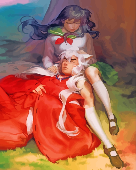 aesthetic-inuyasha-and-kagome-paint-by-numbers