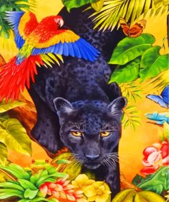black-jaguar-jungle-paint-by-numbers