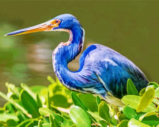 Blue Heron paint by numbers