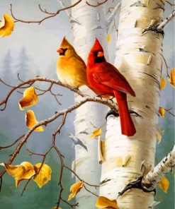 cardinal-on-birch-tree-paint-by-numbers