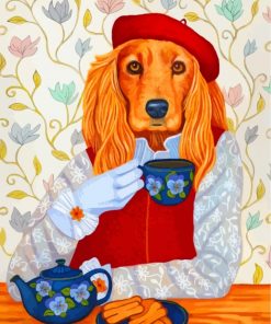 cocker-spaniel-drinking-tea-paint-by-numbers
