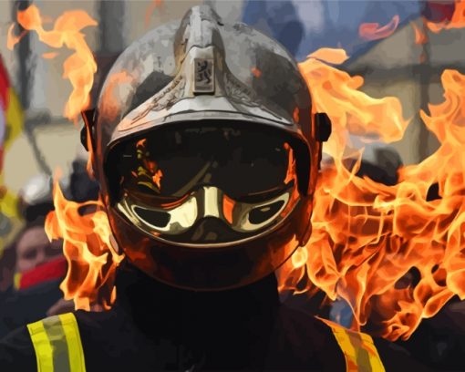 cool firefighter fireman-paint-by-numbers
