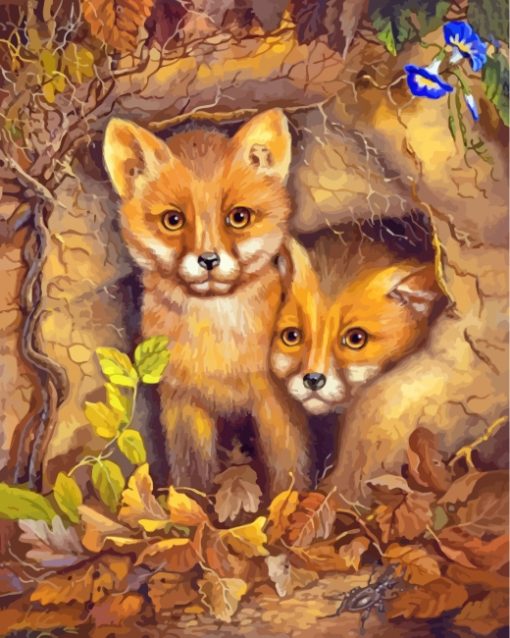 cute-baby-foxes-paint-by-numbers