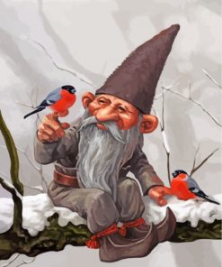cute-dwarf-and-birds-paint-by-numbers