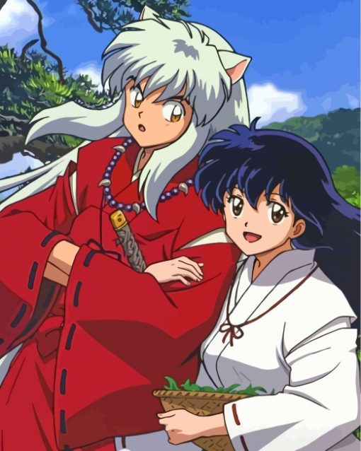cute-inuyasha-and-kagome-paint-by-numbers