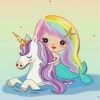 cute-mermaid--and-unicorn-paint-by-numbers