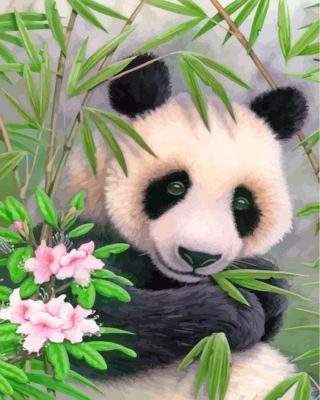 Cute Panda - Paint By Number - NumPaint - Paint by numbers