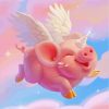 cute unicorn flying pig-paint-by-numbers