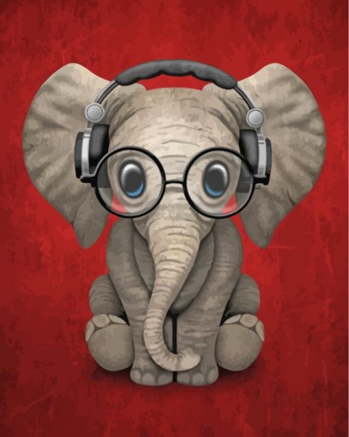 elephant-wearing-headphones-paint-by-numbers