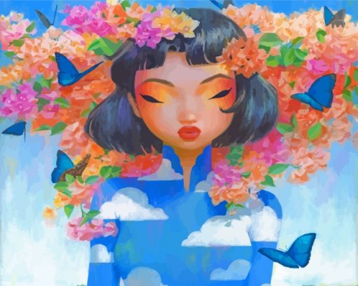 floral-asian-girl-and-butterflies-paint-by-numbers