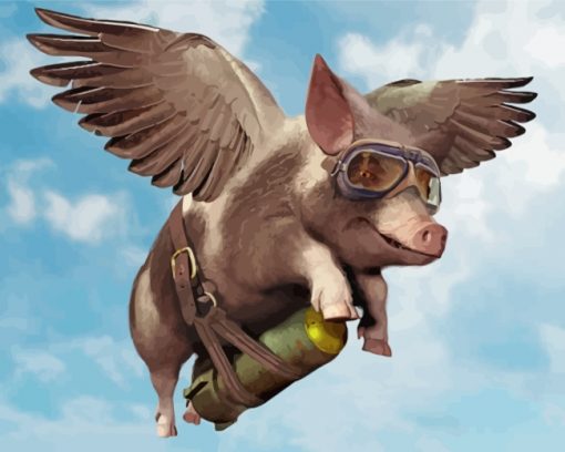 flying pig-paint-by-numbers