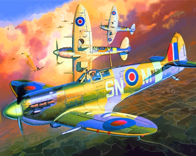 flying-spitfires-planes-paint-by-numbers