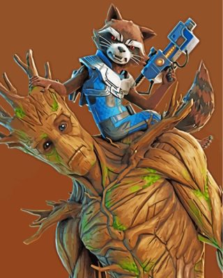 fortnite-groot-and-rocket-paint-by-numbers