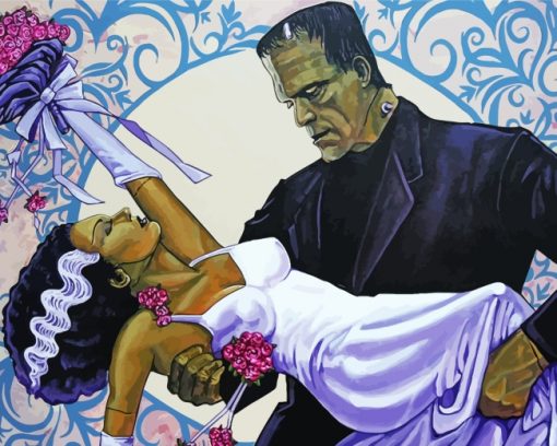 frankenstein-and-bride-paint-by-numbers