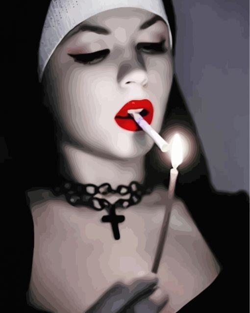 gothic-woman-smoking-paint-by-numbers