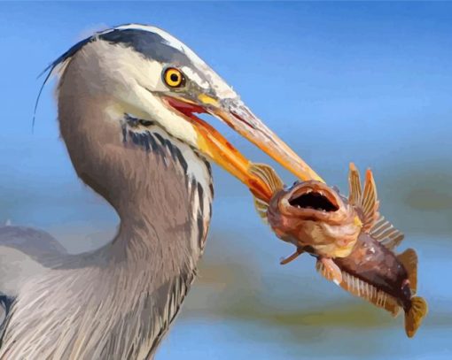 heron-eating-a-fish-paint-by-number