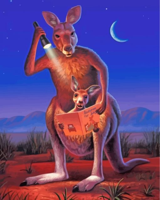 kangaroo--reading-a-night-story-paint-by-numbers