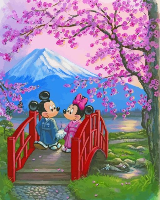 mickey-and-minnie-in-japan-paint-by-numbers