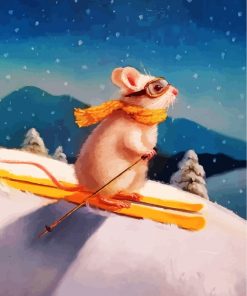mouse-enjoying-the-snow-paint-by-numbers