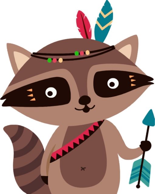 native-raccoon-paint-by-numbers