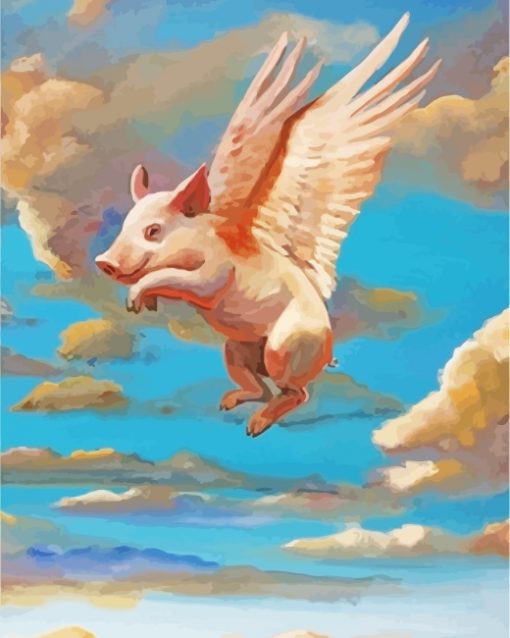 pig flying-paint-by-numbers