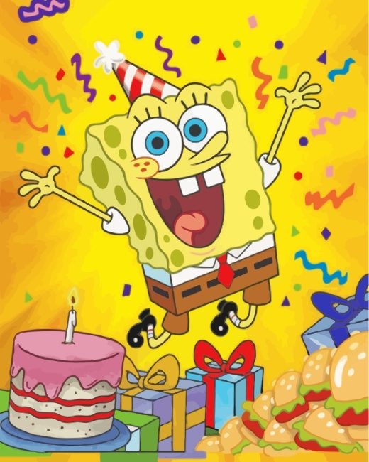 Spongebob Birthday paint by numbers