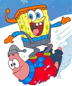 spongebob-and-patrick-enjoying-the-snow-paint-by-numbers