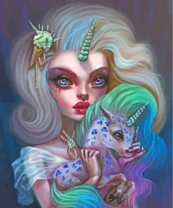 unicorn-woman-paint-by-numbers