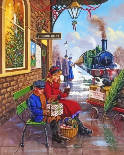 vintage-christmas-train-station-paint-by-numbers