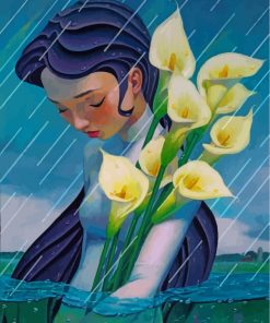 woman-holding-lilies-paint-by-numbers